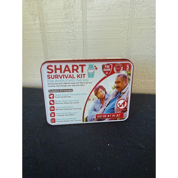 Other - Shart Survival Kit Gag Gift Emergency Poo Guard Tin 5 Items White Elephant Prank